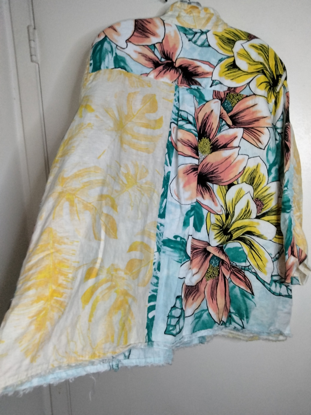 John Mark -Sz 2X- Multicolored Floral Linen Button-Down Front 3/4 Sleeve Shirt - Picture 10 of 14